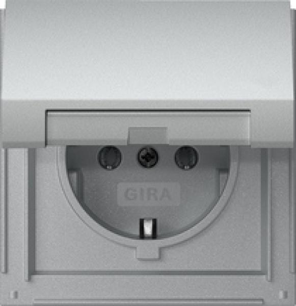 GIRA Steckdose mit Klappdeckel SCHUKO 445465 TX 44 Farbe: Aluminium